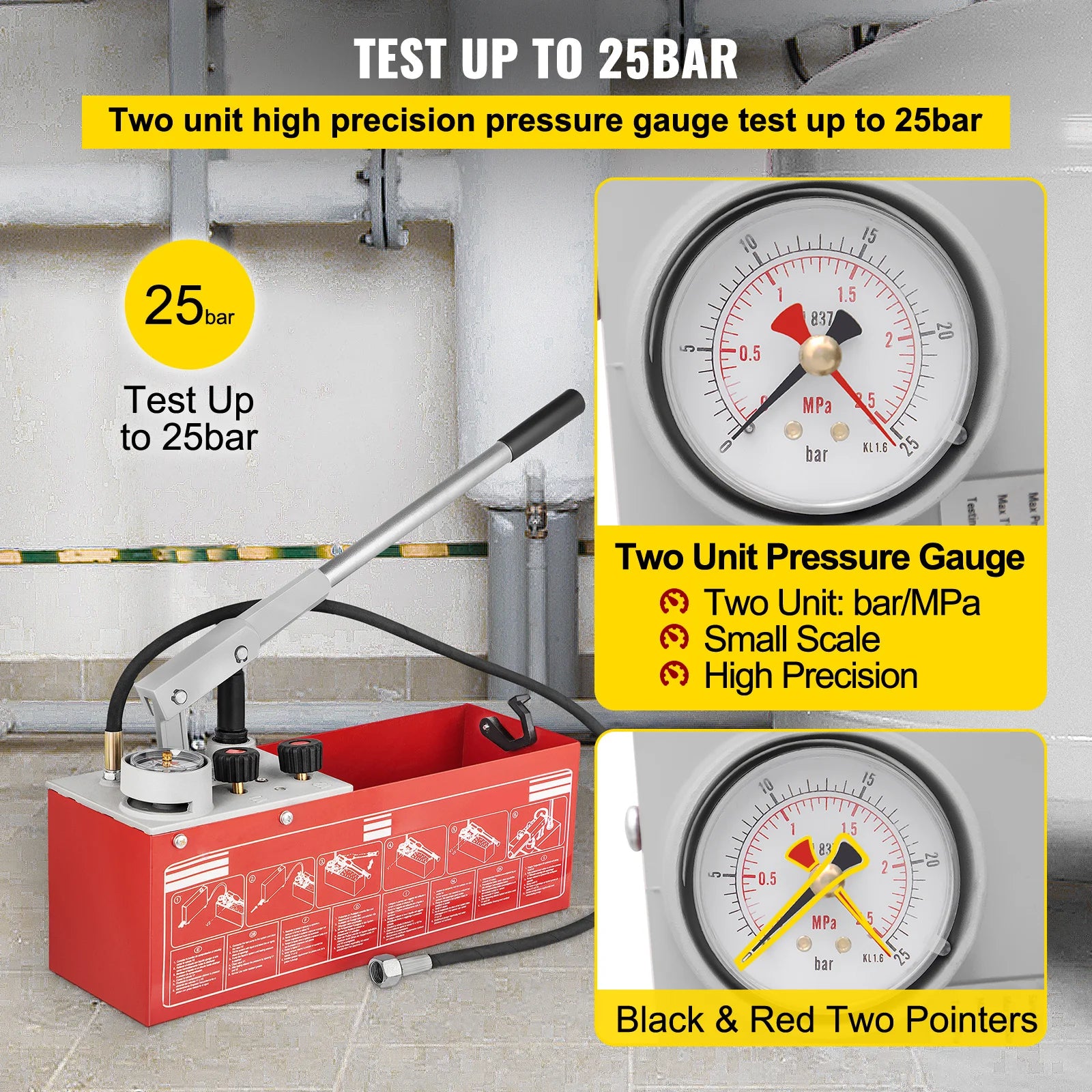 SucceBuy SYB-25B Hydrostatic Pressure Test Pump &ndash; 25 Bar