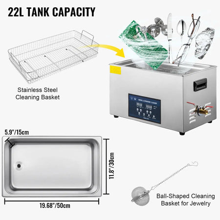 22 L Ultrasonic Cleaner Dual Frequency 28 40 KHz