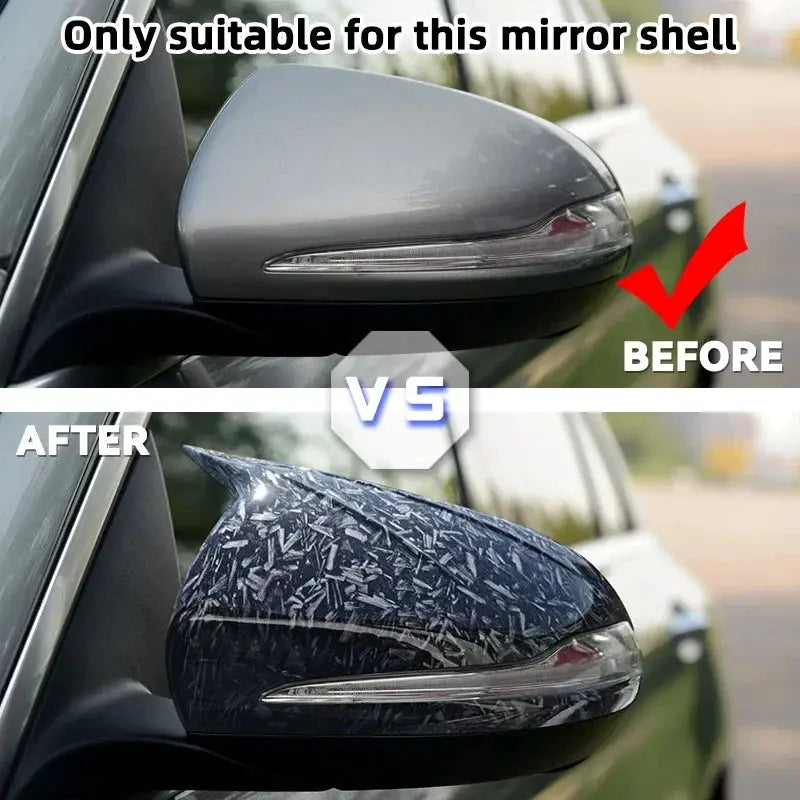Side Mirror Cover Caps Carbon Black Trim for Mercedes-Benz W205 W222 W213 X253 W238 by InterCyprus Trading Ltd