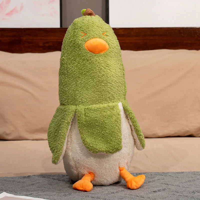 Cute Long Strip Banana Duck Plush Toy TopGreen BottomWhite / 90cm