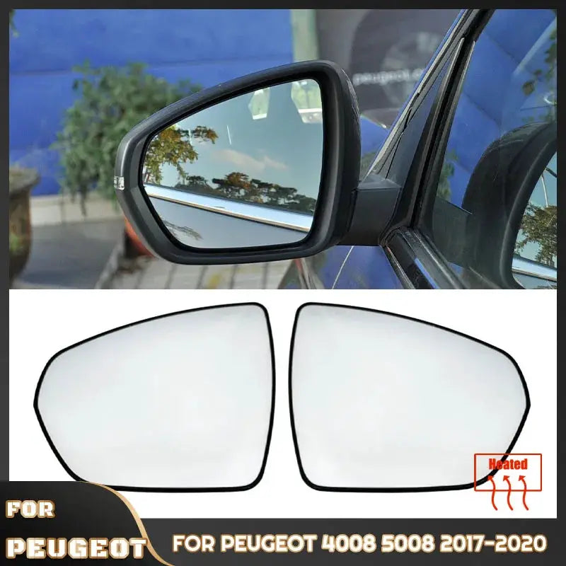 Left & Right Side Mirror Glass Rearview Exterior Wide Angle For Peugeot 4008 2017 2018 2019 2020 by InterCyprus Trading Ltd