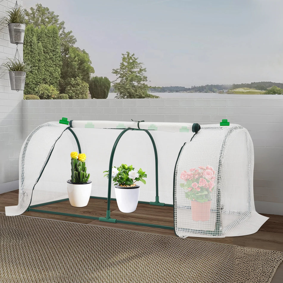 Serra a Cupola – Copertura in PE Trasparente con Venti Arrotolabili