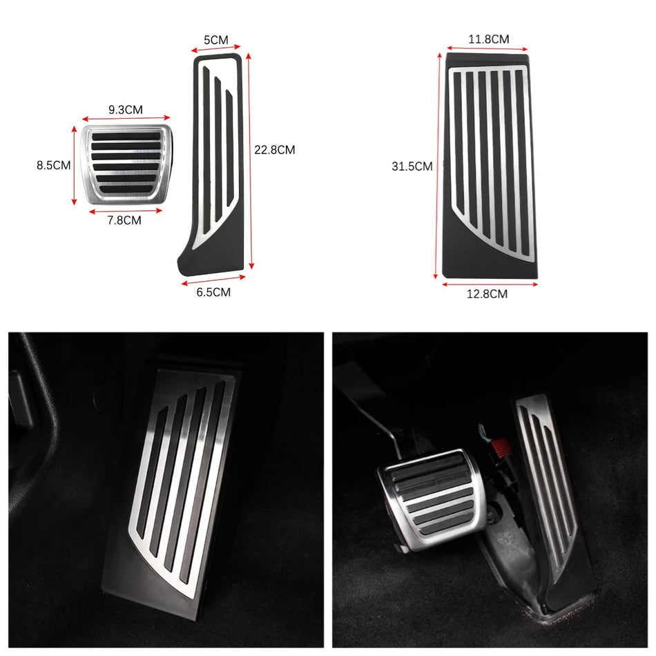 Alfa Romeo Stelvio Ruostumattomasta Teräksestä Valmistettu Jalkatuki Poljinpeite Setti Kumilla