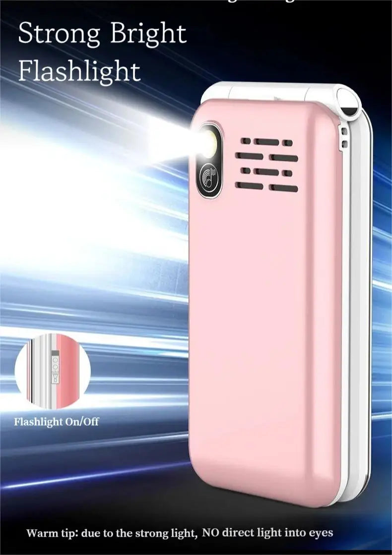 Pink Classic Mini Flip Women Phone &ndash; Large Button SOS Dial