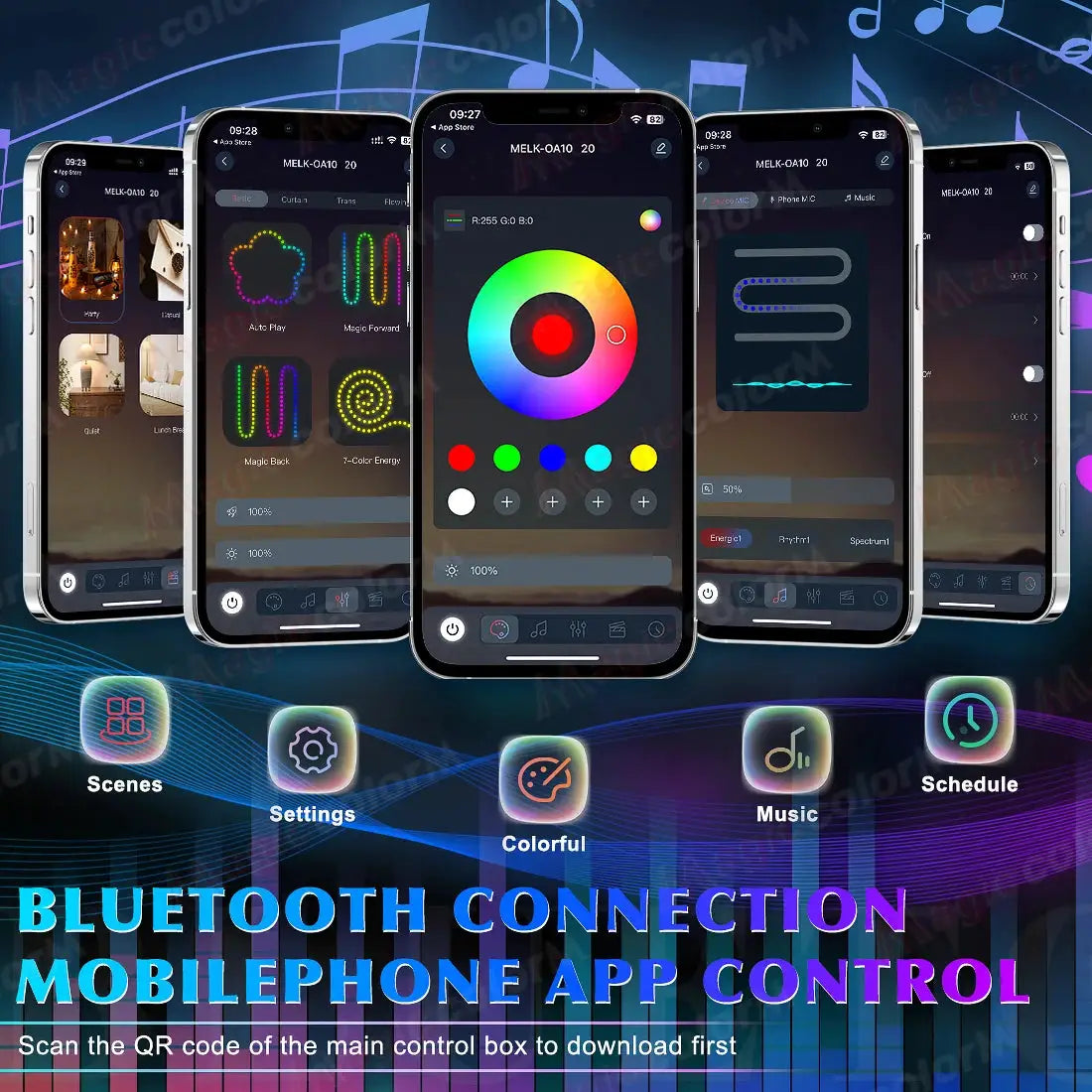 3Meters 4M Symphony Car Door Frame Ambient Lights Universal RGB LED Acrtlic Strips APP Bluetooth Remote Control USB Plug & Play by InterCyprus Trading Ltd