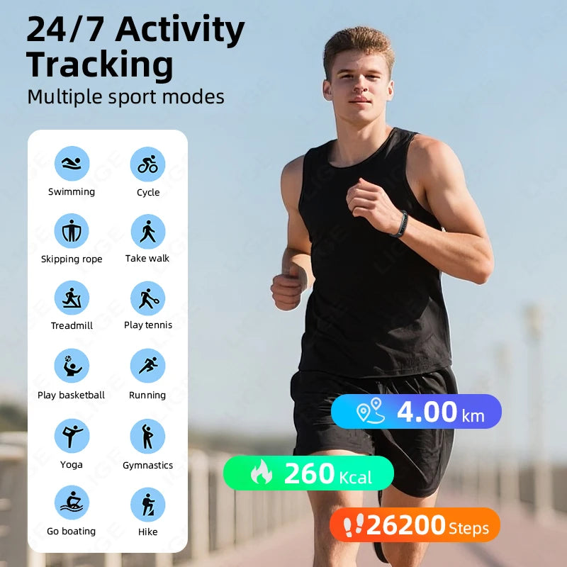 LIGE Fashion Smart Bracelet &ndash; Call Alerts and Heart Rate