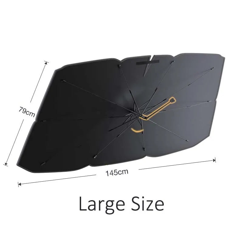 HELLOLEIBOO Foldable Car Sunshade Umbrella for Ultimate Heat and UV Protection Large Size