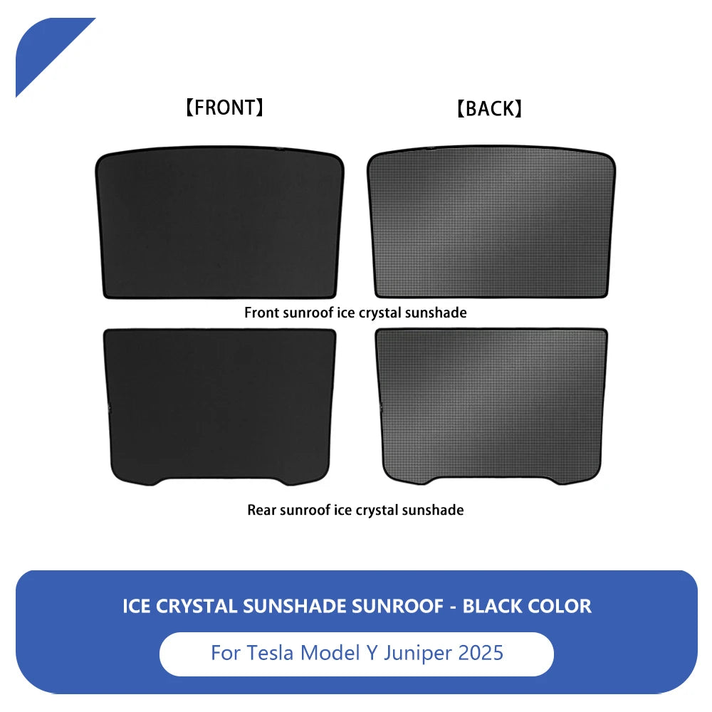 Tesla Model 3/Y Premium Ice Cloth Sunshade with Buckle for Glass Roof MY Juniper Black