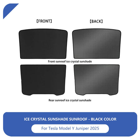 Tesla Model 3/Y Premium Ice Cloth Sunshade with Buckle for Glass Roof MY Juniper Black