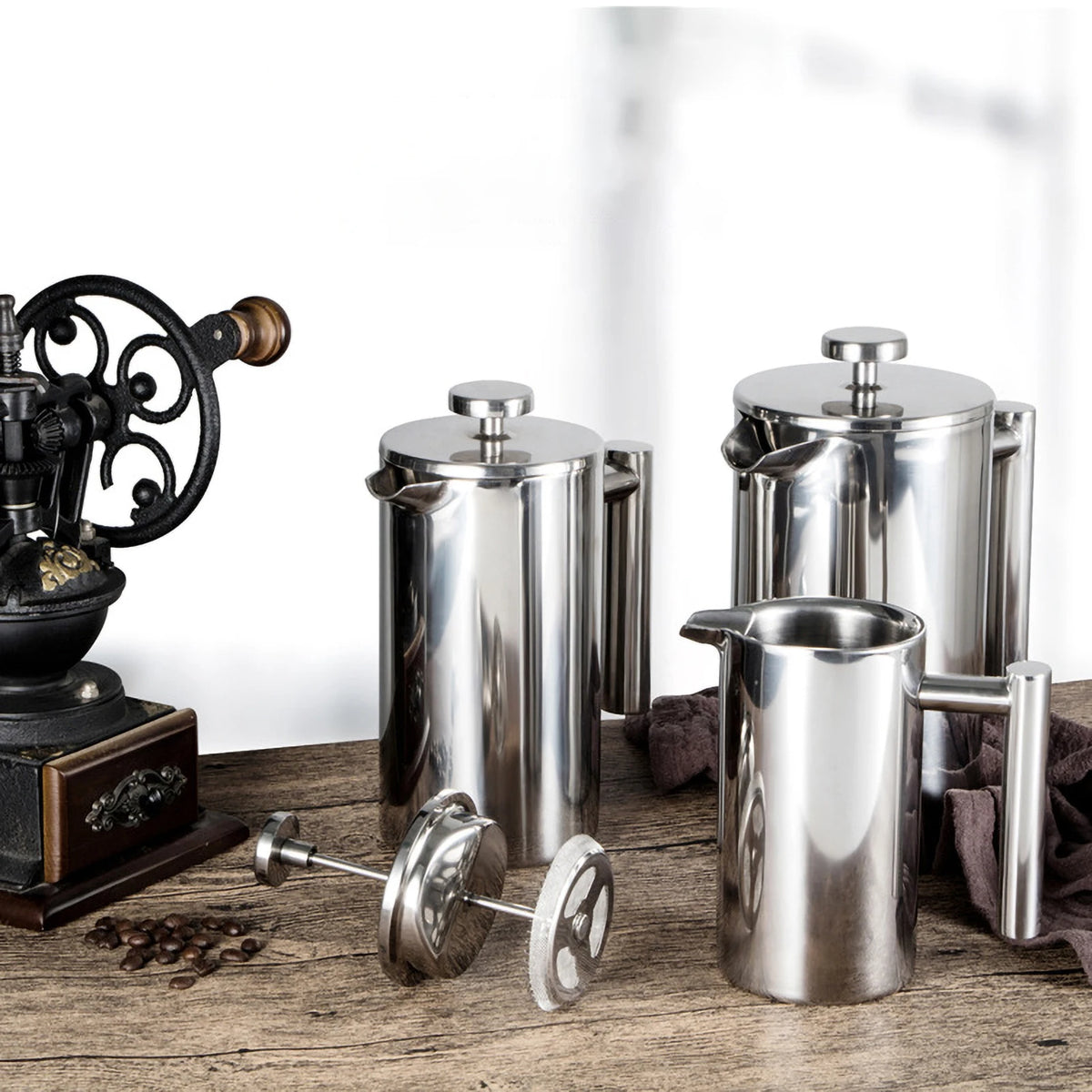 Premium Double-Walled Stainless Steel French Press Coffee Pot