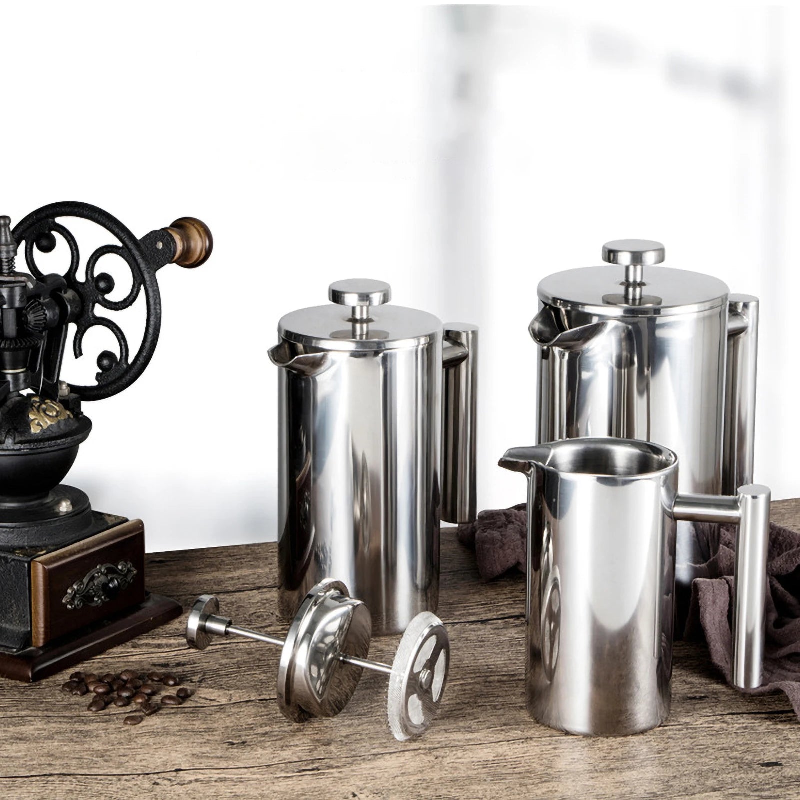 Premium Double-Walled Stainless Steel French Press Coffee Pot