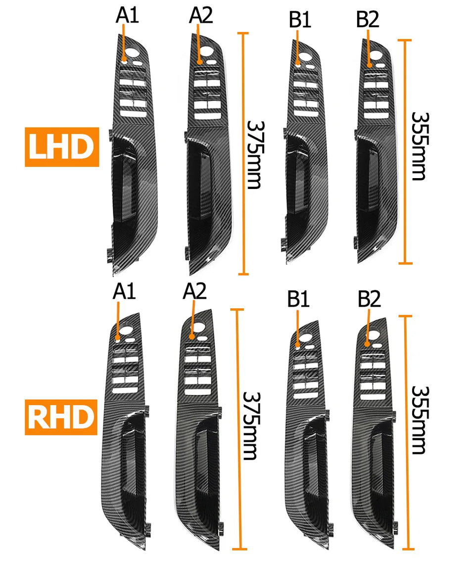 Kit de Puxadores de Porta para BMW Série 3 E90 E91 Substituição em Fibra de Carbono com Acabamento Exterior Desportivo
