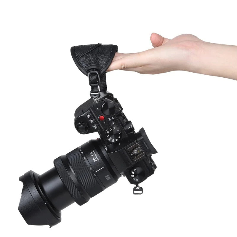 Leather Hand Grip Wrist Strap for DSLR Cameras - Compatible with Nikon, Canon, Sony, and More