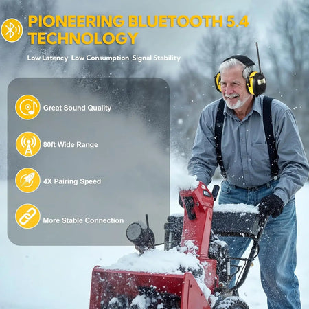 30dB Safety Earmuffs Bluetooth 5.4 &ndash; Noise Reduction