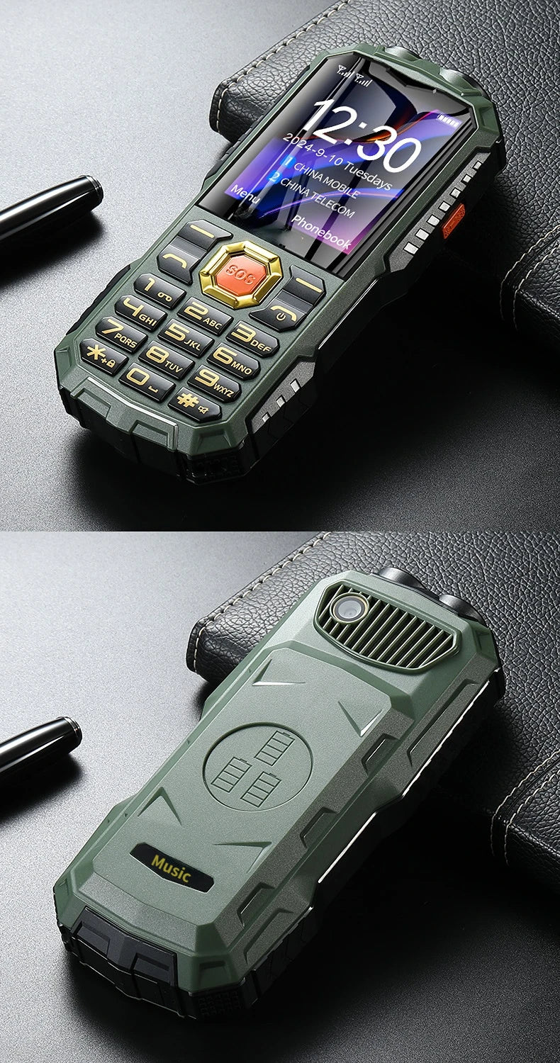 2G Rugged Senior Phone With SOS &ndash; Ultra Long Battery Life Green / Full set