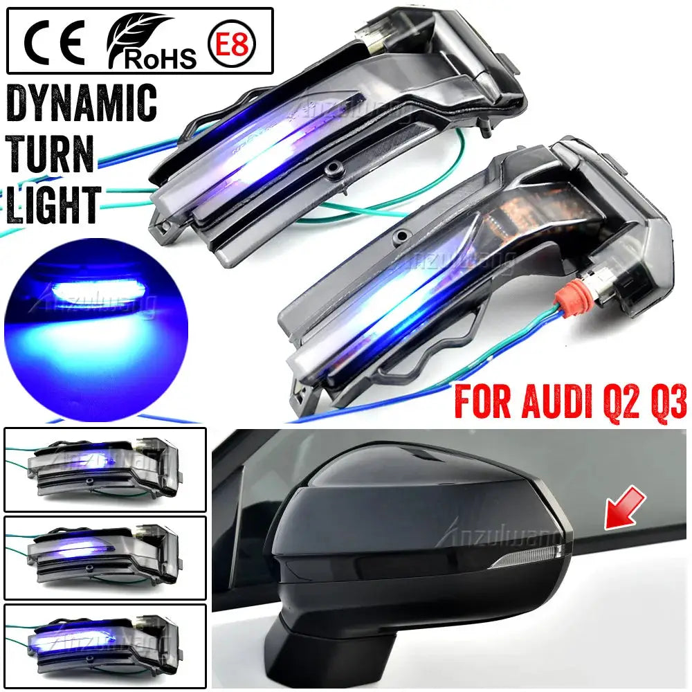 Side Mirror Turn Signals With Sequential LED For Audi Q2 GA Q3 F3 by InterCyprus Trading Ltd