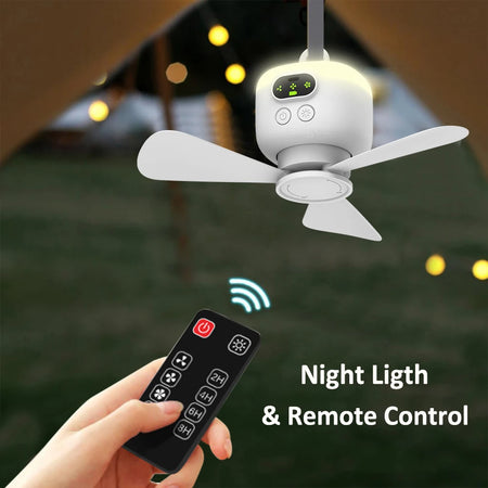Cooskr Ceiling Fan &ndash; Powerful Rechargeable Air Circulator with Remote Control