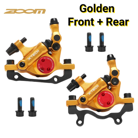 ZOOM HB100 Hydraulic Disc Brake Calipers &ndash; High Performance MTB Braking Golden A Pair