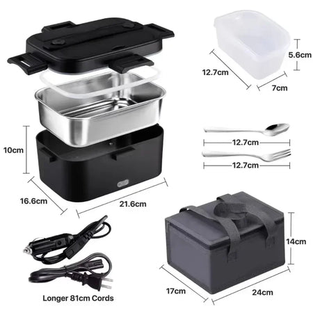 Portable Electric Heated Lunch Box 75W &ndash; Insulated Bag