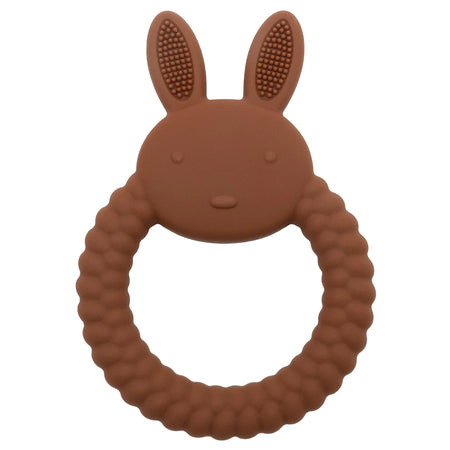 Muslin Life BPA-Free Silicone Baby Teether - Cute Cartoon Rabbit Design 002 brown