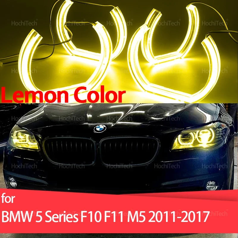 Sitruunankeltainen LED-enkeli silmät DRL BMW 5-sarja F10 F11 M5 2010-2017