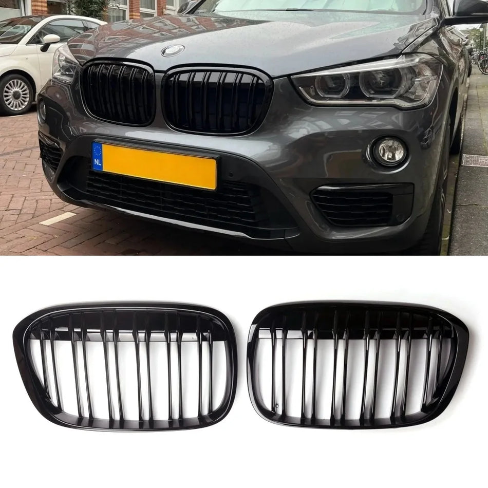 Grelhas para BMW X1 F48 F49 Estilo M Grelhas Rim Preto Brilhante Material ABS 2016-2020