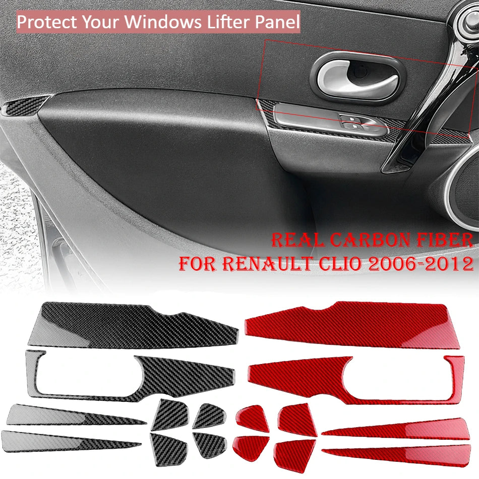 Carbonlookafwerking voor raambedieningspaneel voor Renault Clio MK3 2006-2012