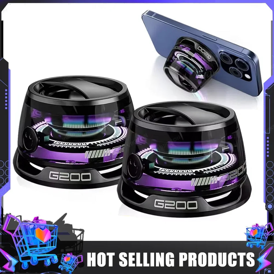 Portable VIKEFON Bluetooth Speaker G200 - RGB Lighting, Magnetic Mount, BT5.3, 7-Hour Playback, Phone Holder