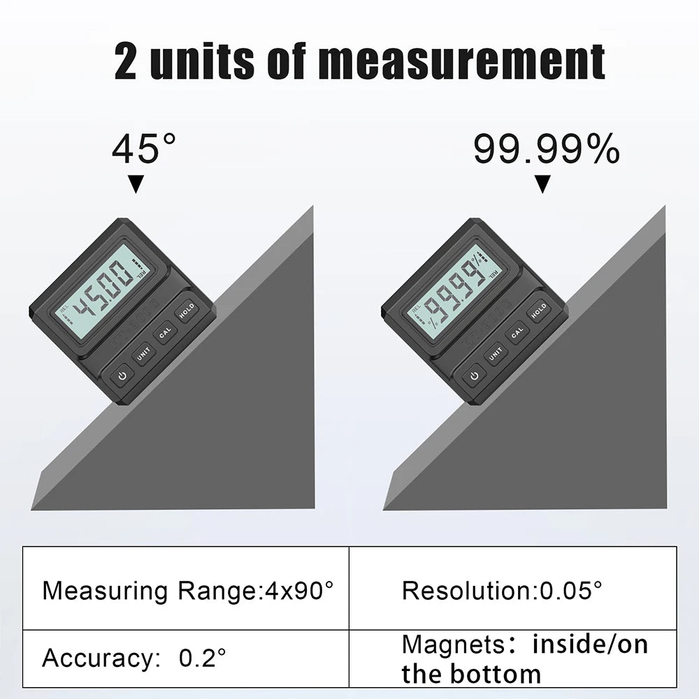 Mini Digital Protractor Magnet HT-300C &ndash; LCD Readout