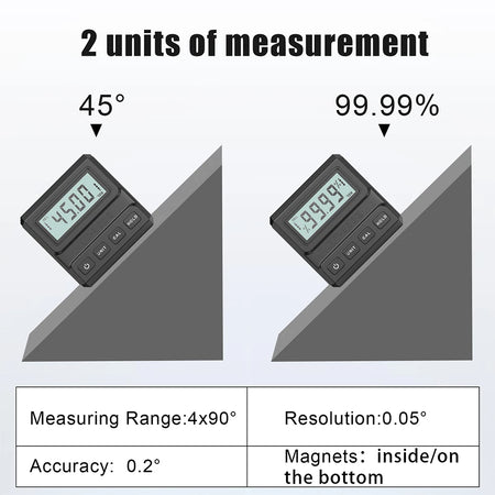 Mini Digital Protractor Magnet HT-300C &ndash; LCD Readout