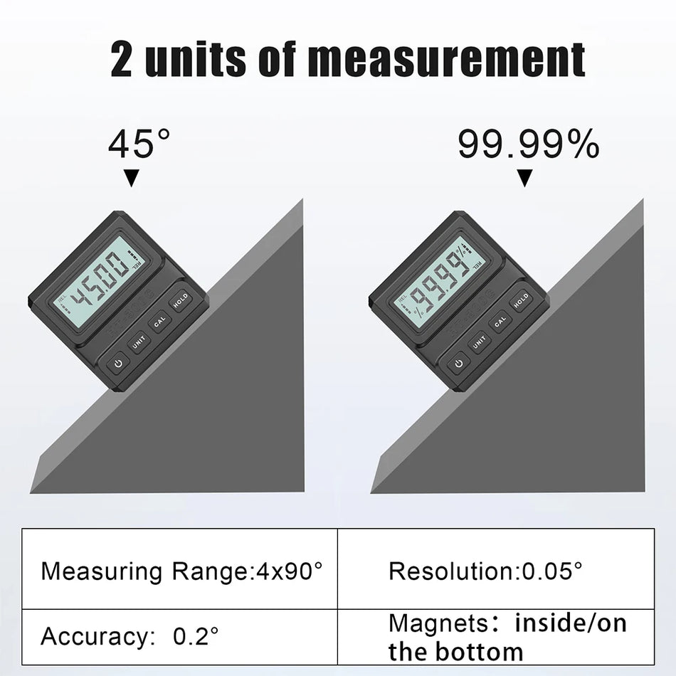 Mini Digital Protractor Magnet HT-300C &ndash; LCD Readout