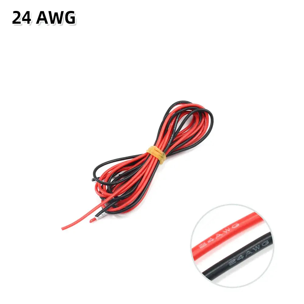 2 Meter Silicon Wire 8 10 12 14 16 18 20 22AWG Heatproof Soft Silicone Silica Gel Wire Cable (1Meter Red+1Meter Black) ) by InterCyprus Trading Ltd