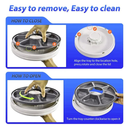 Automatic Pet Feeder Round Timing 6 Meals - Six Meal Timers