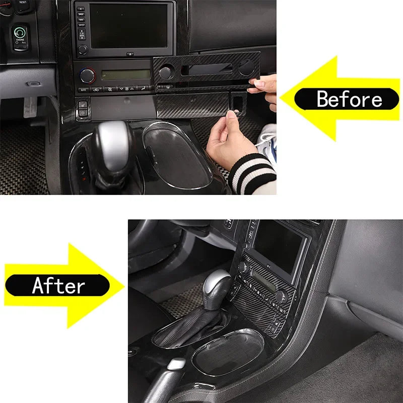 Moldura de Botão em Fibra de Carbono Real para Corvette C6 2005 a 2013