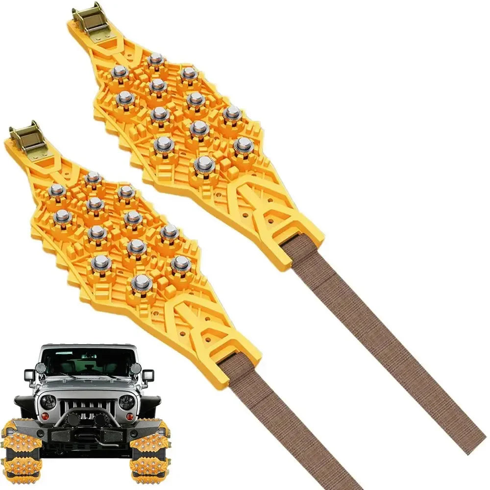 Car Winter Snow Chains &ndash; Superior Traction On Snow Anywhere yellow 2pcs