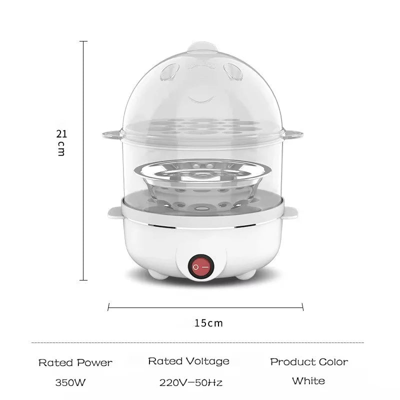 220V Multifunctional Electric Egg Boiler | Double Layer Egg Cooker &amp; Steamer