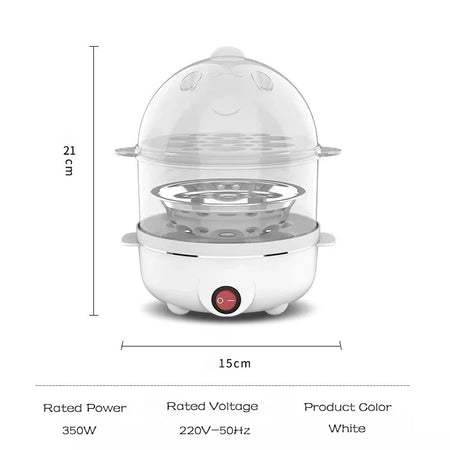 220V Multifunctional Electric Egg Boiler | Double Layer Egg Cooker &amp; Steamer