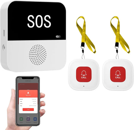 E - WiFi SOS Pager For Elderly Home Emergency Alert System Host And 2 SOS