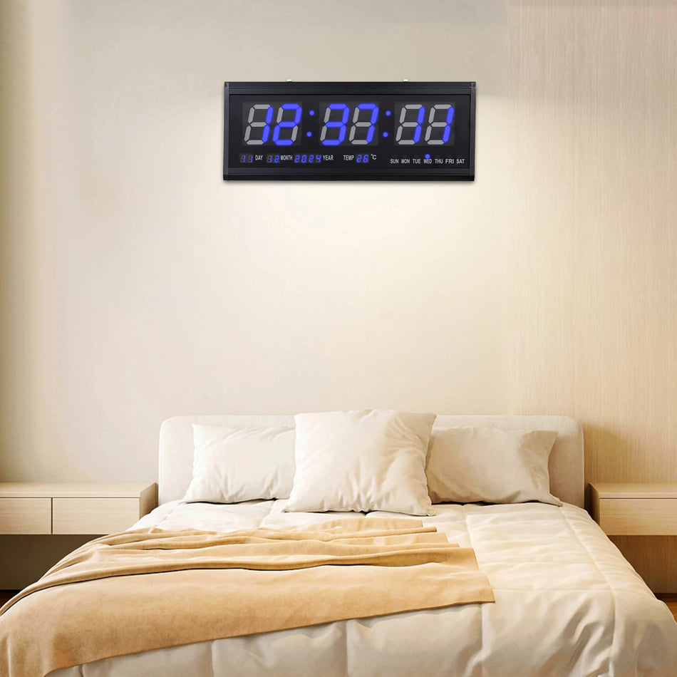 Orologio da Parete Moderno – Display LED Con Data E Temperatura