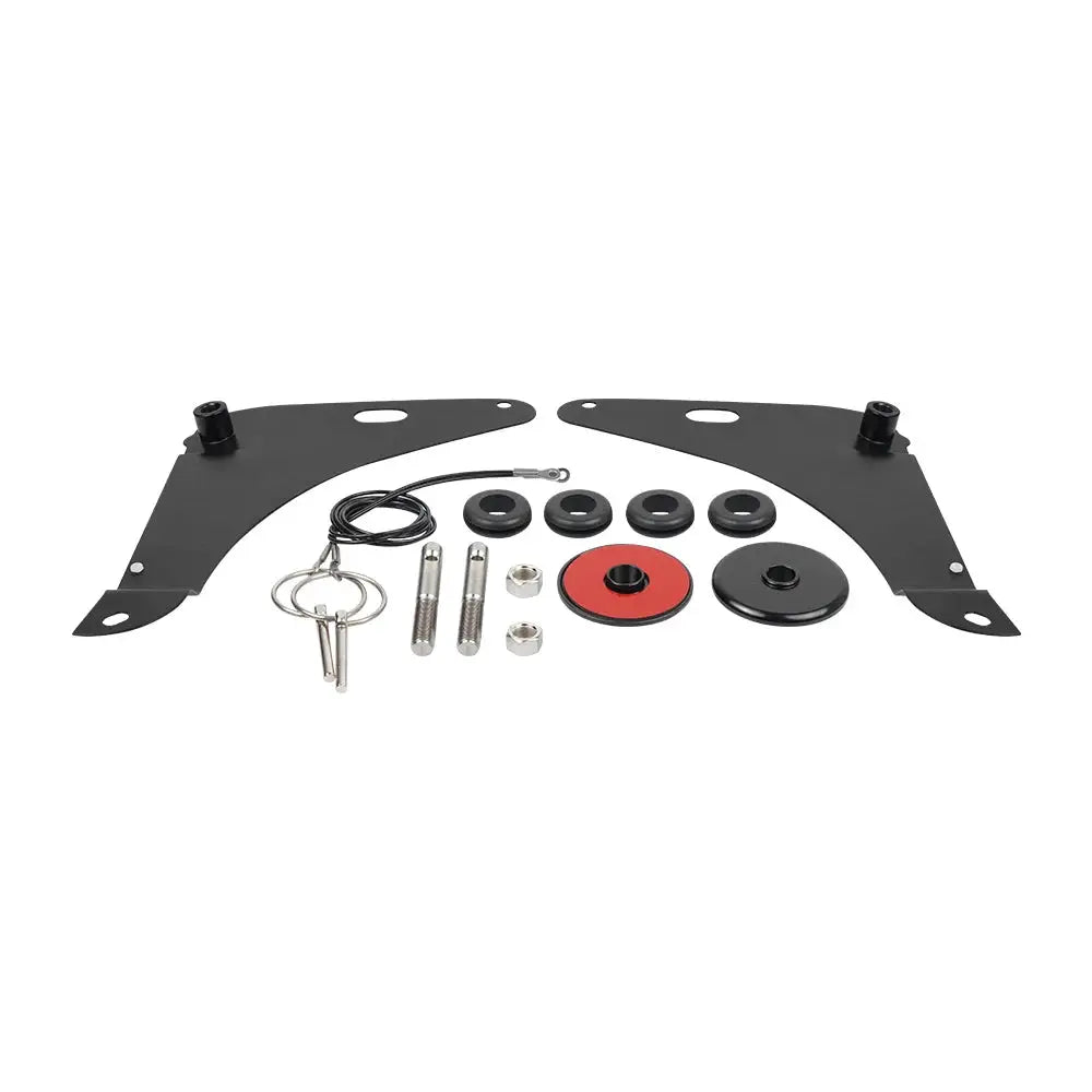 For Dodge Challenger 2008 2009 2010 2012 2013 2014 2015 2016 Black 82214260AC 82214260AB Hood Pins Kit by InterCyprus Trading Ltd