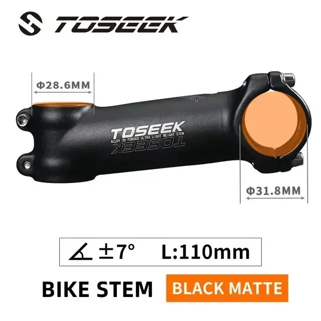 TOSEEK 7 Degree Bicycle Stem &ndash; Lightweight Aluminum Design 7 Degree-110mm