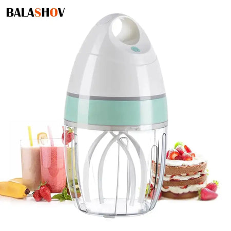 USB Rechargeable Electric Milk Frother Whisk For Cream Green