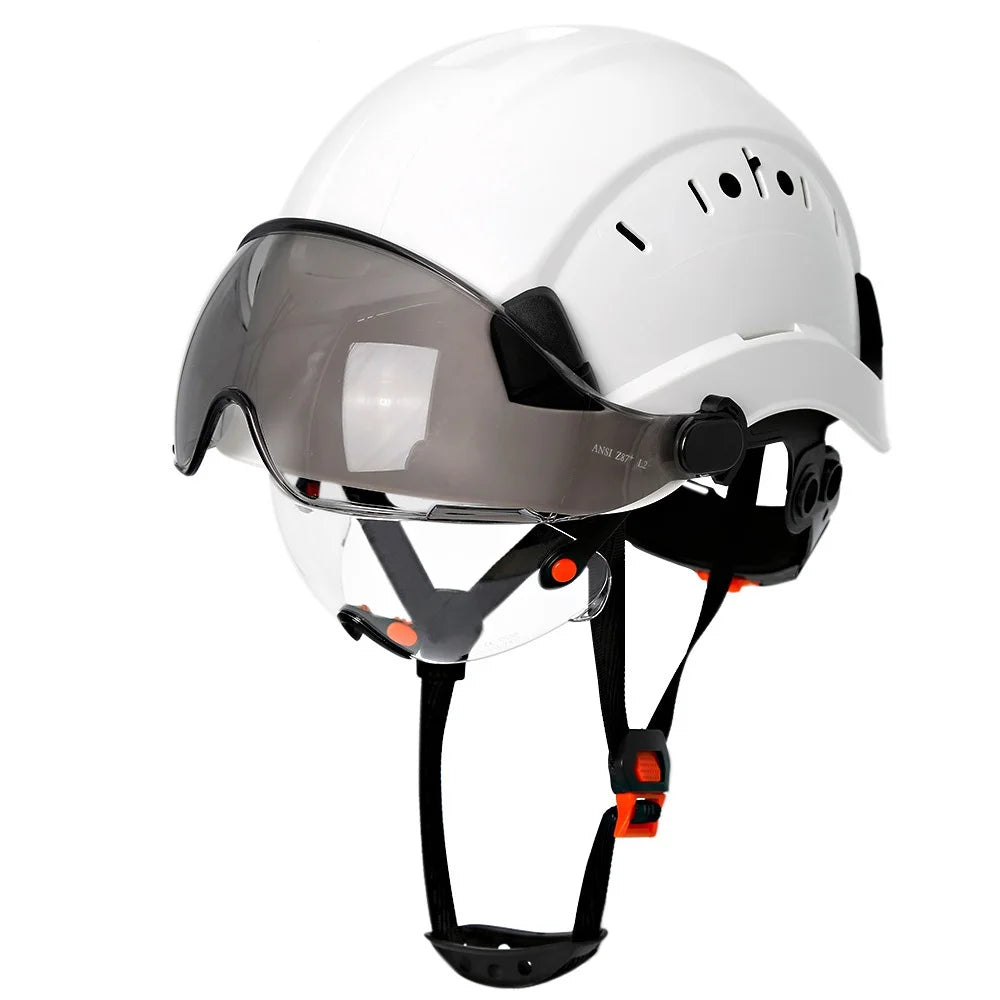 SF06 Safety Helmet &ndash; Built-In Goggles And Visor CE Certified white