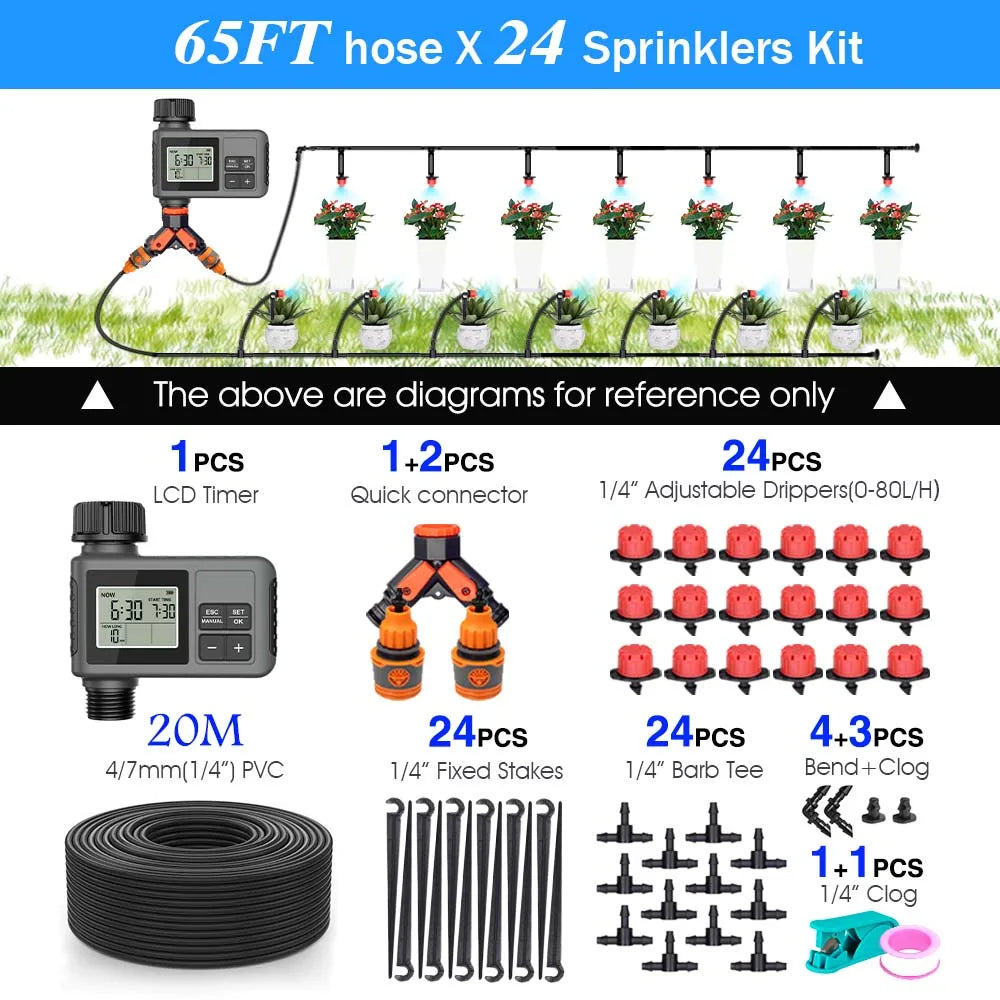 30-10m Garden LCD Button Timer Irrigation Set &ndash; LCD Display B-20m kit