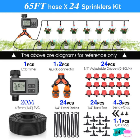30-10m Garden LCD Button Timer Irrigation Set &ndash; LCD Display B-20m kit