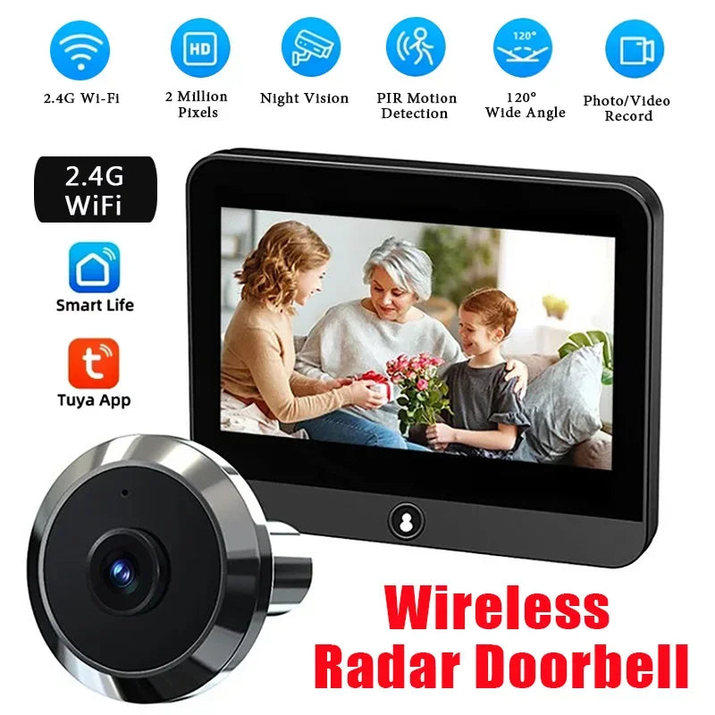 Tuya Wireless Radar Doorbell &ndash; 1080P Doorbell Night Vision