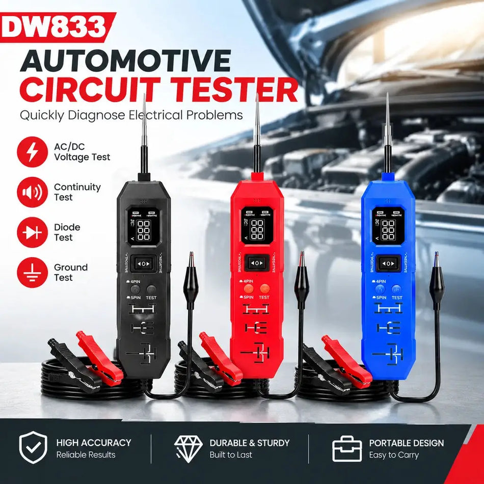 DW833 2 In 1 Automotive Relay Tester With LED Indicator For 12V 24V by InterCyprus Trading Ltd