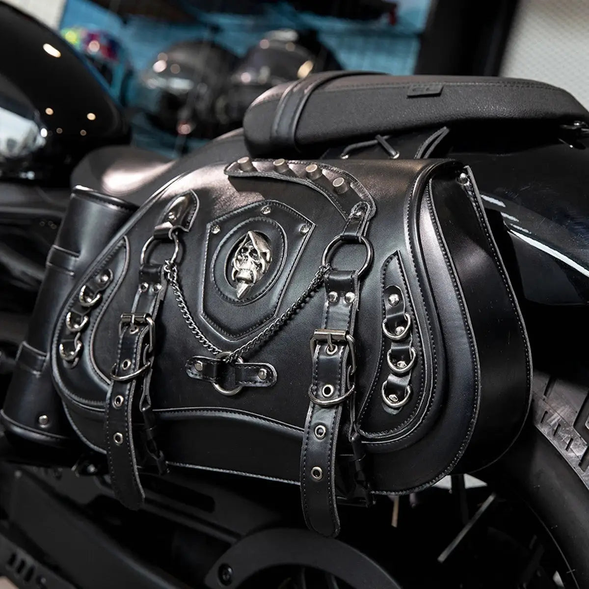 Universal Motorcycle Saddlebag Side Tool Luggage Storage Saddle Bags With Cup Holder and Lock for Harley Honda Suzuki Yamaha by InterCyprus Trading Ltd