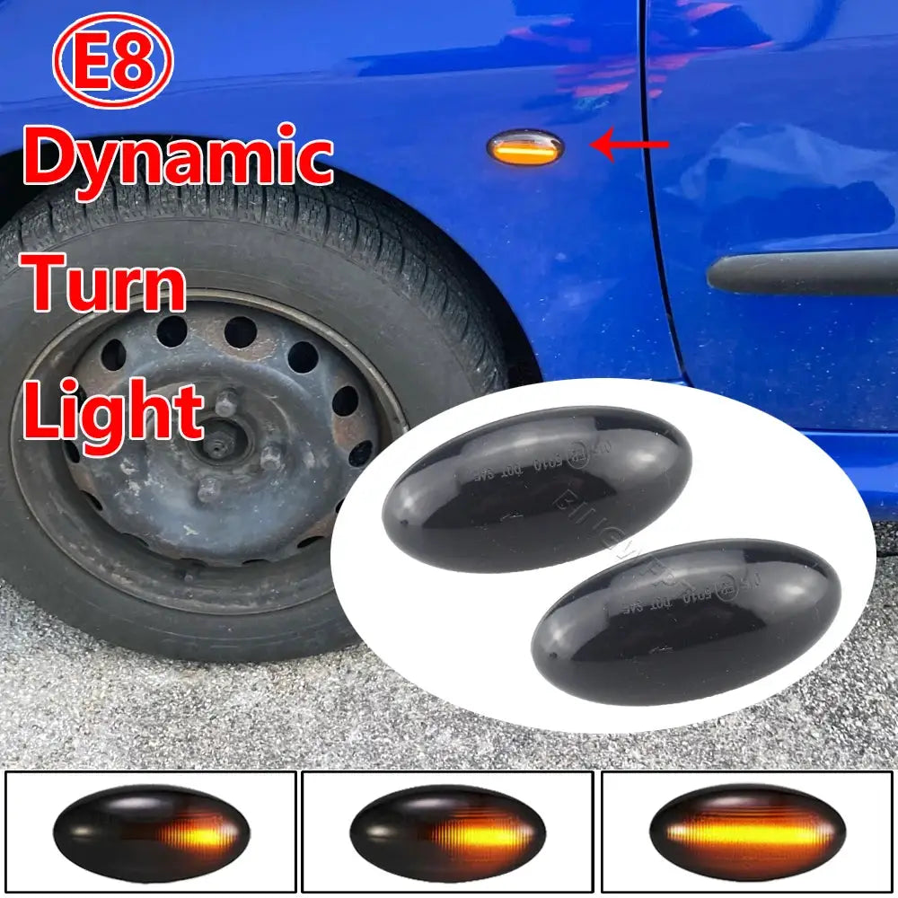 2x LED Dynamic Turn Signal Side Marker Light Sequential Blinker Lamp For Peugeot 307 206 407 107 607 For Citroen C1 C2 C3 C5 by InterCyprus Trading Ltd