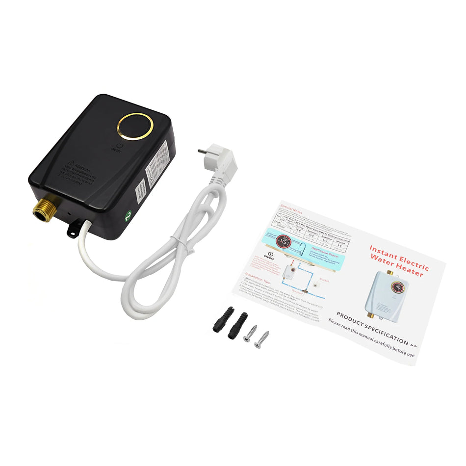 3500W Elektrisk Vattenvärmare Med LED Temperaturdisplay, Väggmonterad ABS